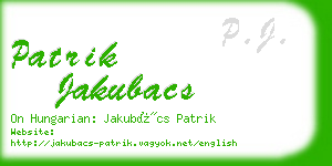 patrik jakubacs business card